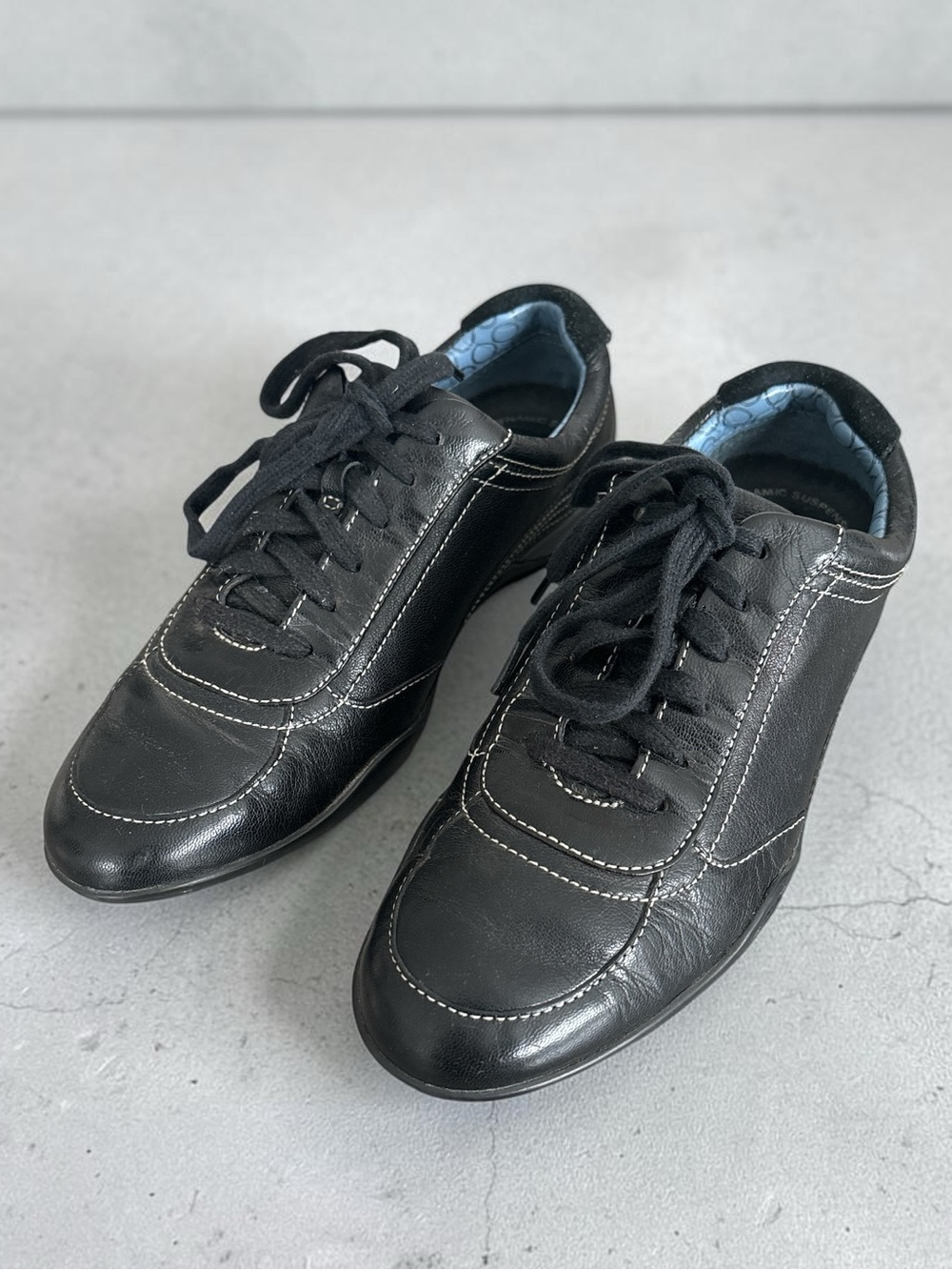ROCKPORT (5) Dynamic Suspension Leather Walking Shoes Black Lace-Up